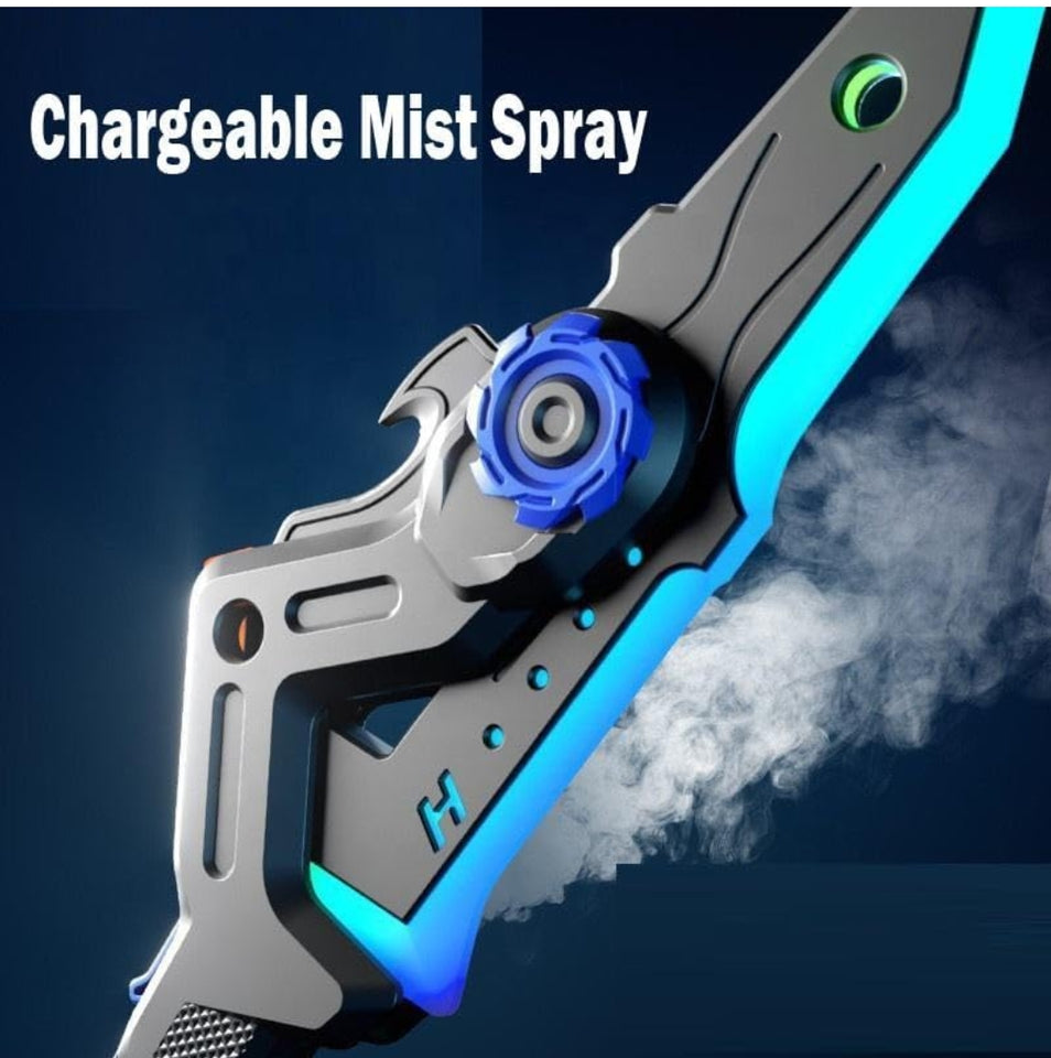 CyberMist™ RGB Rechargeable Mist Axe – LED Sound & Spray Battle Toy