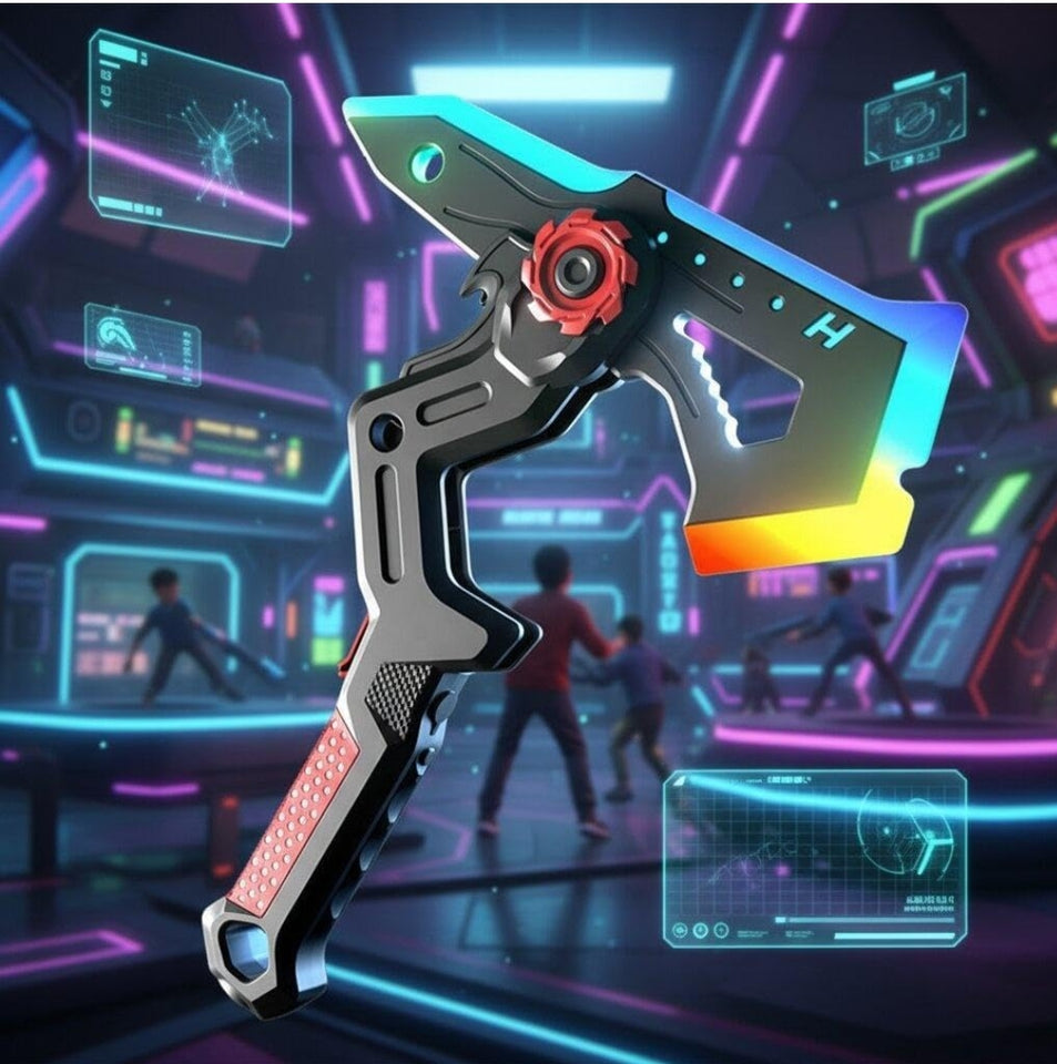 CyberMist™ RGB Rechargeable Mist Axe – LED Sound & Spray Battle Toy