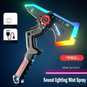 CyberMist™ RGB Rechargeable Mist Axe – LED Sound & Spray Battle Toy